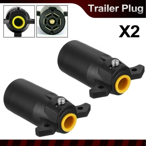 AUTOXBERT 2pcs RV-Style 7 Way Blade Trailer Connector 7 Pin Trailer Wiring Adapter Plug
