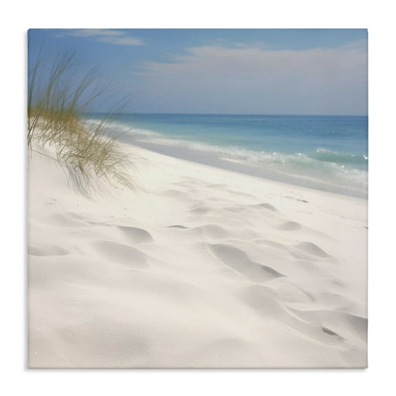 Stupell Industries Seabreeze Sandy Footprints Landscape Photography Gallery Wrapped Canvas Art Print Wall Art, 17 x 17