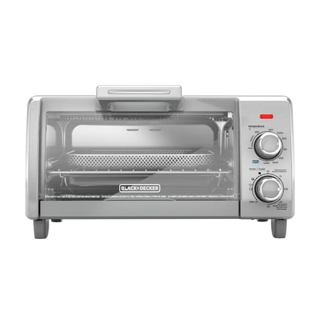 BLACK DECKER Crisp ‘N Bake Air Fry 4-Slice Toaster Oven, Silver & Black, TO1787SS