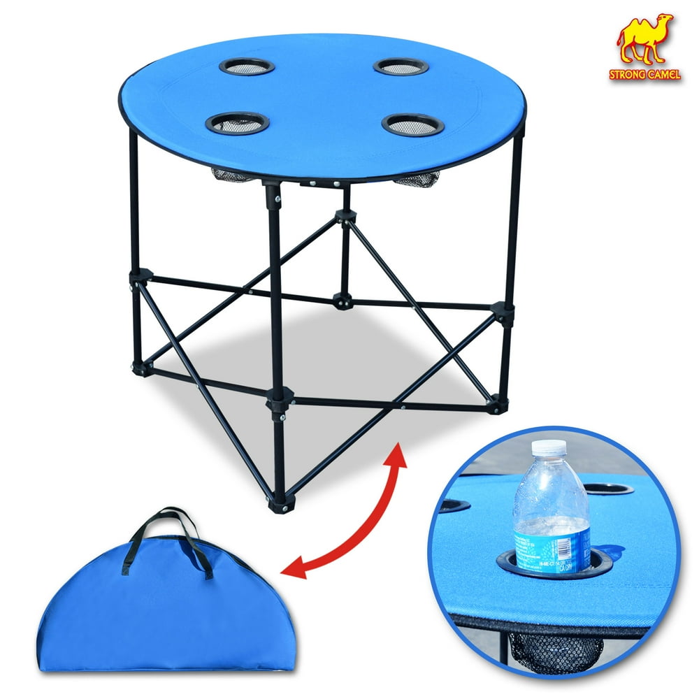 Strong Camel Folding Picnic Table Dia 27.5" Collapsible Round Table