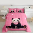 thumbnail image 2 of Homewish Kawaii Panda 2pcs Bedding Comforter Set for Kids Children Teens,Pink Bubbles Twin Comforter Sets,Cute Animal Breathable Bedding Set,Super Cozy Room Decor,Reversible, 2 of 8
