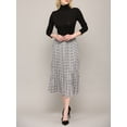 thumbnail image 2 of MBJ WB2383 Womens High Waist Polka Dot Pleated Skirt Midi Swing Skirt with Pockets L WHITE_BLACK, 2 of 6