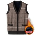 thumbnail image 2 of ameIAEA Mens Sleeveless Sweater Vest V Neck Button Down Cardigan Sweaters Fleece Lined Winter Tank Tops, 2 of 2