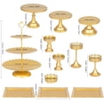 thumbnail image 6 of ZXNYH Cake Stand, Dessert Table Display set, 12 Pieces Gold Metal Cake Stands, Pastry Trays, Wedding Cupcake Stand Set Pedestal/Display/Plate/Stands and Trays, Birthday Party Decorations for Tables, 6 of 7