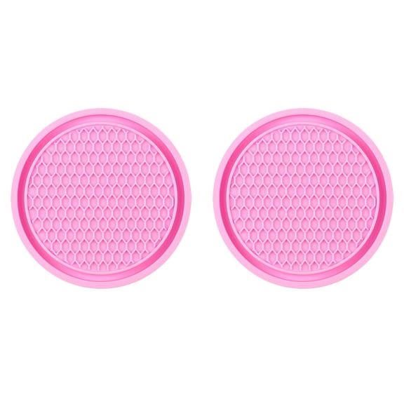 2 Pack Car Cup Holder Coaster Non- Insert Coasters Universal Durable Auto Cup Mat 2.75 Inch Flexible Silicone Pad for Car Interior Vehicle Accessories for Men and Women Drivers