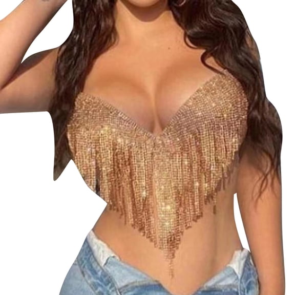 Sngxgn Womens Cami Top Basic V Neck Spaghetti Strap Top Camisole(Gold,One Size)