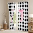 thumbnail image 3 of Manfei Dreamy Bowknot Initial D Blackout Curtains Set of 2 (52x84 Each),Classic Grid Geometric Curtain, 3 of 6