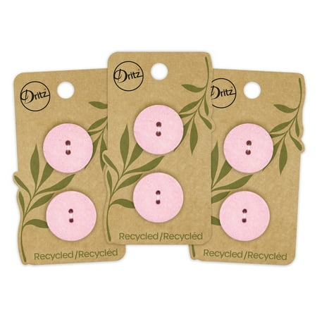 UPC: 0072879307931 | Dritz Recycled Cotton Round Button 23mm Light Pink 3 Pack (6 Count)