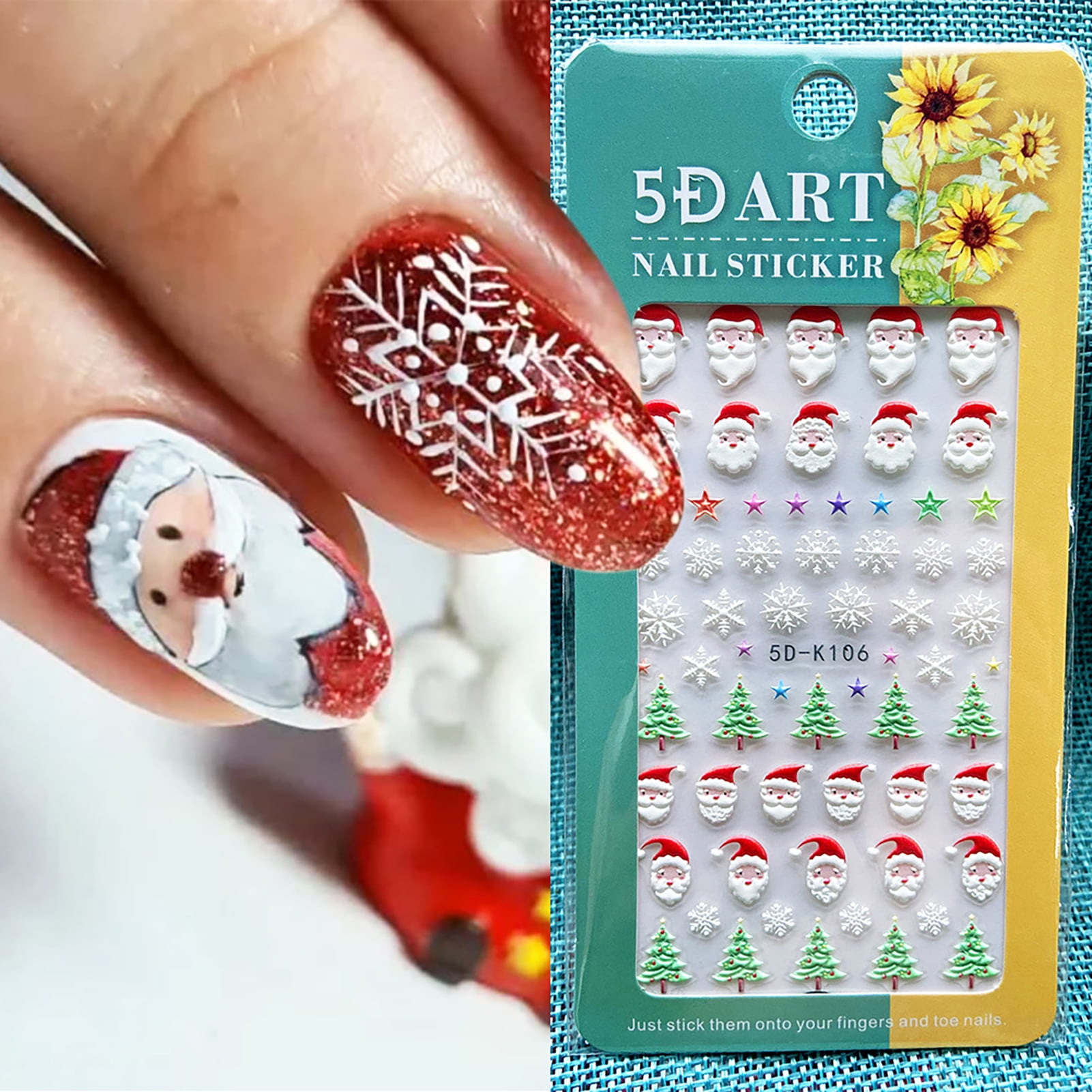 Snowflakes Christmas Holiday Variety Fingernail Art Decal Stickers Nail Vinyls