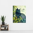 thumbnail image 2 of Russian Blue Cat with Bright Ornate Plants Modern Art Nouveau Illustration Extra Large XL Wall Art Poster Print, 2 of 3