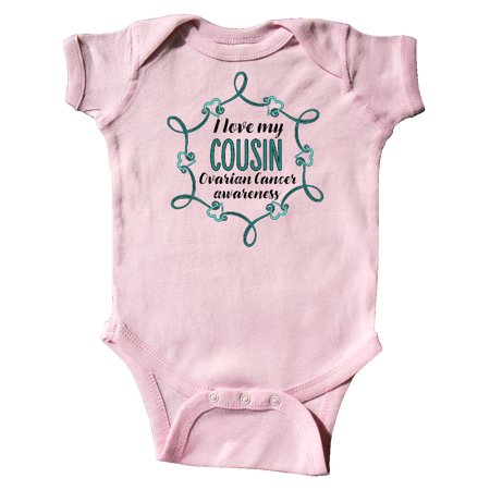 

Inktastic I Love My Cousin Ovarian Cancer Awareness Gift Baby Boy or Baby Girl Bodysuit