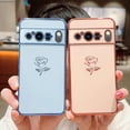 thumbnail image 2 of Compatible with Google Pixel 8 Case Cute Rose Flower Phone Case for Women Girls Luxury Plating Full Camera Lens Cover Protection Shockproof Pixel 8 Case 6.2" Soft Bumper Funda (Sierra Blue), 2 of 9