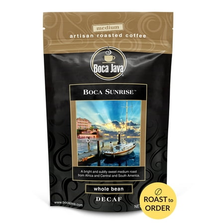Boca Java Decaf Coffee Boca Sunrise Whole Bean Coffee, Medium Roast, 8 oz. Bag, 100% Arabica, Roast to Order