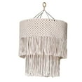 thumbnail image 3 of Macrame Lamp Shade, Chandelier Cover, Nordic Boho Hand Woven Gift Bohemian Tassel Lampshade, Light Shade for Office Nursery Home Party Decor 35cmx45cm, 3 of 9