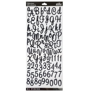 Calligraphy Font Alphabet Sticky Back Vinyl Letters for Crafts 15, 20, 30  or 40mm 