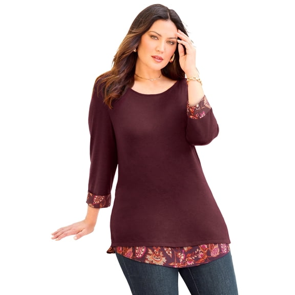Catherines Women's Plus Size Impossibly Soft Duet Tunic