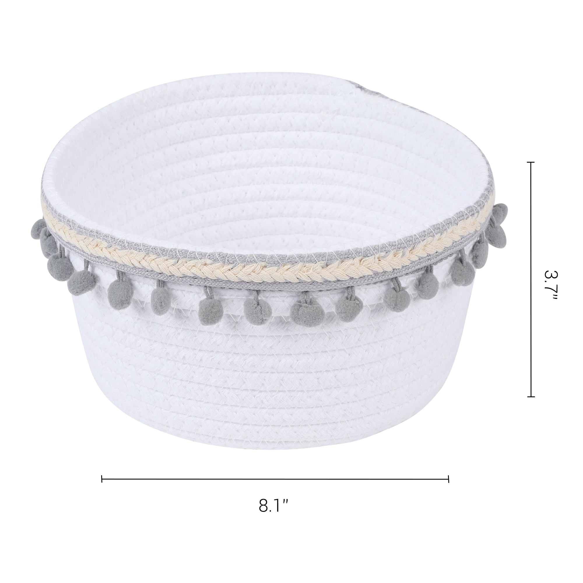 Unique Bargains Woven Storage Basket for Key Tray Bowl Gray 8.1*3.7in