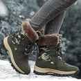 thumbnail image 3 of Camo Winter Hiking Boots for Women Fashion Lace up Mid Calf Plush Warm Snow Booties Cold Weather Outdoor Waterproof Athletic Shoes AG Size 8, 3 of 7