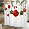 thumbnail image 3 of Nanqianyi Christmas Ornament Pine Shower Curtain with Hooks,Polyester Waterproof Winter Holiday Bath Decor,36"x72", 3 of 6