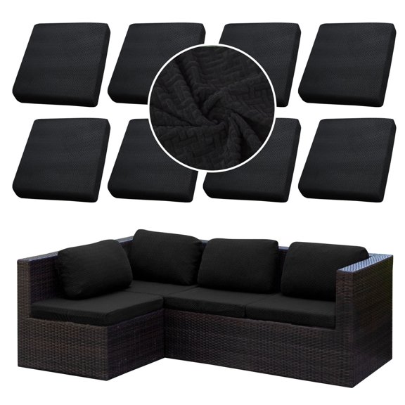SUKAIKEQA Outdoor Cushion Covers Set,8PCS Patio Furniture Couch Seat Slipcovers, Replacement for Sofa Sectional Chair(Cover，Only)
