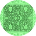 thumbnail image 1 of Ahgly Company Indoor Round Oriental Emerald Green Traditional Area Rugs, 8' Round, 1 of 4