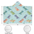 thumbnail image 3 of Wearable Blanket,LightBlue Cartoon Dinosaurs Geometric Pattern Hooded Wearable Flannel Blanket for Adults & Teens,Winter Poncho Shawl Wrap Cape Cozy Anti-Pill,60"x80", 3 of 5