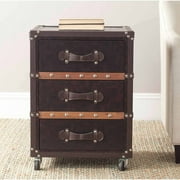 Safavieh Norman 3-Drawer Rolling Chest, Black/Brown