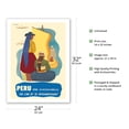 thumbnail image 2 of Peru - via - Vintage Airline Travel Poster by Springett c.1950s - Fine Art Matte Paper Print (Unframed) 24x32in, 2 of 4