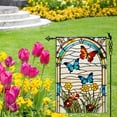thumbnail image 2 of Spring Summer Butterfly Garden Flag Glass Style Flowers Garden Flag Vertical Double Sided Rustic Farmland Burlap Yard Lawn Outdoor Decor 12.5x18", 2 of 6