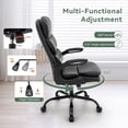thumbnail image 3 of Ergonomic Office Chair High Back with Lumbar Support, PU Leather Desk Chair, Adjustable Height & Flip-Up Armrests, Swivel Rolling Wheels for Home Office, Computer Gaming Chair (Black), 3 of 8