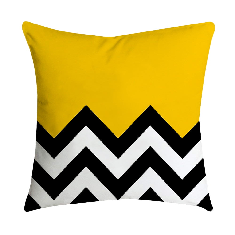 Lemon Yellow Linen Pillow Case Sofa Car Waist Throw Cushion Cover Home Decor 18" 