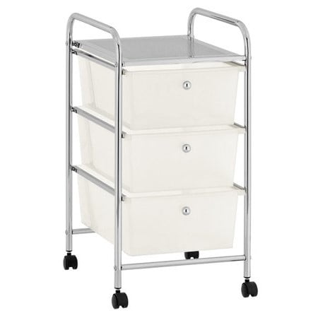 Pink Urban Shop Urban Shop Plastic 3 Drawer Rolling Organizer