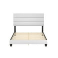 thumbnail image 5 of Boyd Sleep Piedmont White Faux Leather Full Size Fully Upholstered Platform Bed Frame with Adjustable Headboard, 5 of 10