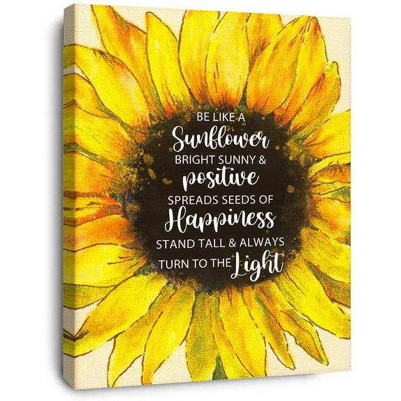 Be like a Sunflower Wall Decor,Inspirational Canvas Wall Art,Sunflower Motivational Wall Decor,Encouragement Gifts for Women Men