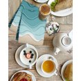thumbnail image 4 of Turquoise Waves Kitchen Dish Towels for Drying Dishes Set of 2, Simple Ombre Abstract Sea Waves Art Waffle Weave Microfiber Hand Tea Bathroom Towels Quick Dry & Absorbent Towel 15.7x23.6, 4 of 7