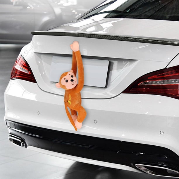 Colgante de monos de cola de coche divertido | Decoración exterior de muñeca de brazo largo | Llavero de animales lindos | Material suave duradero | Accesorio Ligero para Auto | Regalo único | 1