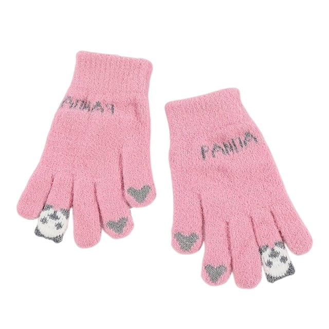 Guardurnaity Calentador de manos, ropa de invierno transpirable a prueba de viento, guantes cálidos de lana, cubierta de muñeca de varios colores, guantes y mitones Rosado