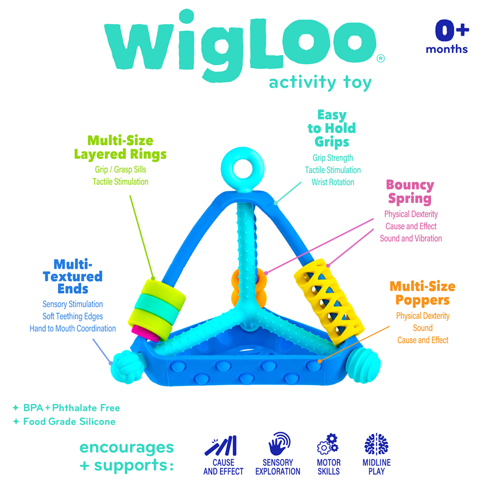 Mobi Wigloo Sensory Toy for Babies & Toddlers Silicone Montessori Toy for Teething