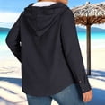 thumbnail image 5 of Lmnyox Plus Size Jacket for Women Lightweight Button Down Hooded Shirt Jacket Fashion Casual Hoodies Spring Outerwear, 5 of 7