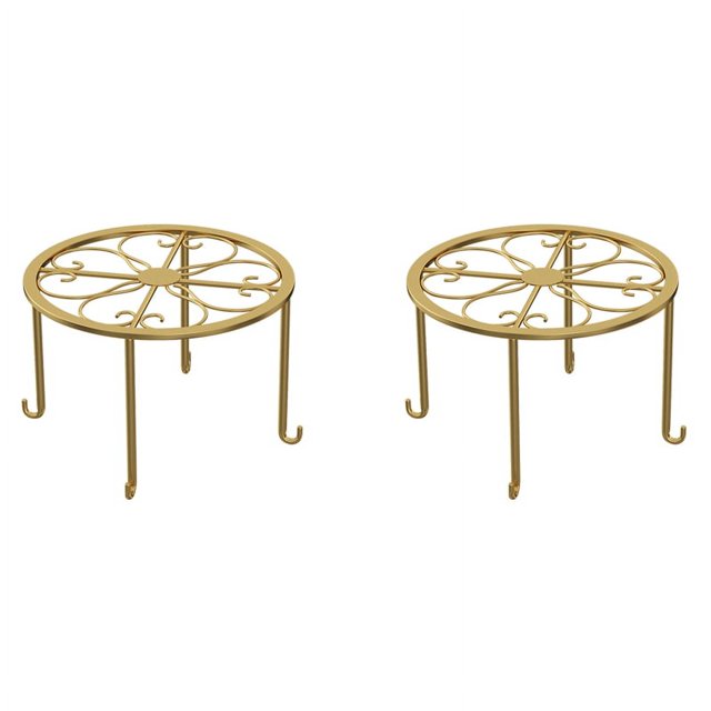 2X Soporte de Planta de Maceta de Hierro para Suelo, Estante de Flores, Estantes de Jardín, Planta de Jardín
