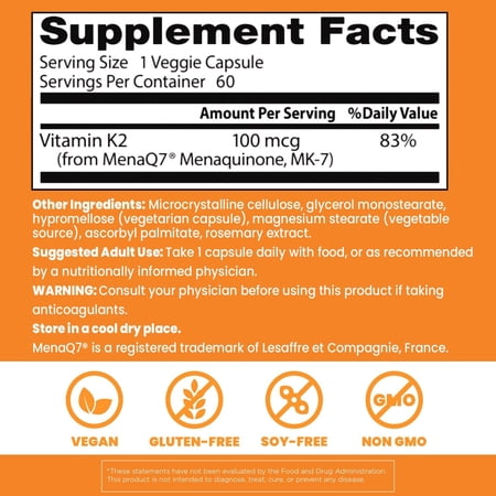 MK-7 ビタミンK2（メナQ7） 100mcg 60粒 Doctor's BEST （ドクターズベスト）