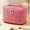 Pink, variant on Bxaolu Travel Makeup Bag for Women, Large Cosmetic Case Organizer with Makeup Brush Compartment, Portable Train Case Make Up Bag for Travel-Size Toiletries, Cosmetics- Black