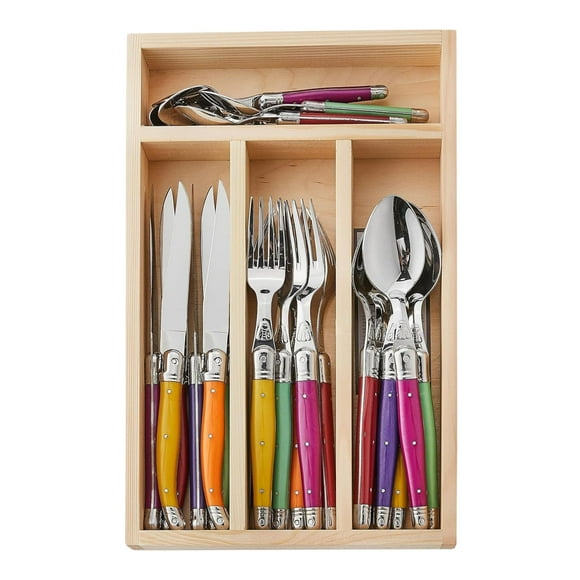 Juego de cubiertos Jean Dubost Laguiole de 24 piezas con bandeja de madera