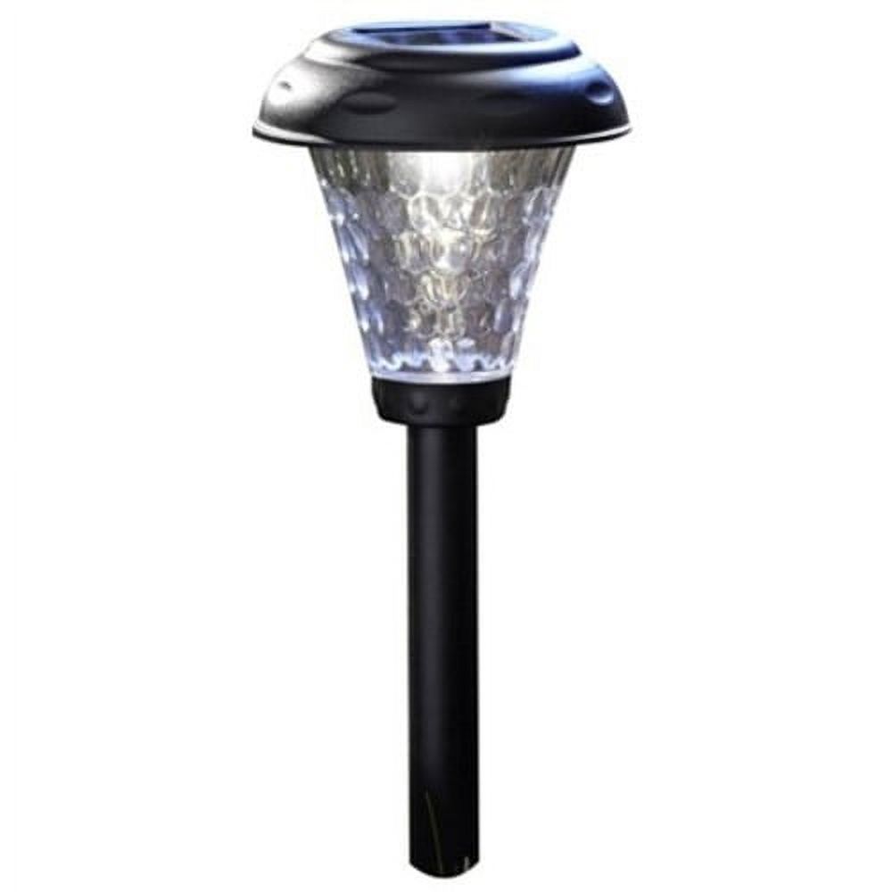 Moonrays 91381 Black Payton Solar LED Plastic Path Light, Hammered Glass Look, provides 360 Display of Warm LED Lighting, 8-Pack - image 2 of 2