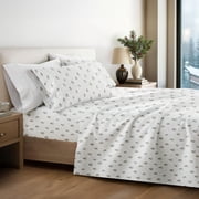 Noble Linens 3 Piece Holiday Microfiber Bed Sheet Set, Vintage Snowman, Twin