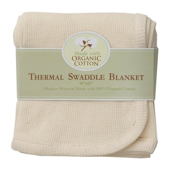 American Baby Company 30 X 40 Thermal/Waffle Swaddle Blanket Made with Organic Cotton, Natural Color, Soft Breathable, for Boys and Girls