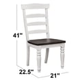 thumbnail image 3 of French Chic Ladder Back Dining Chairs Set of 2 Antique White & Walnut Brown Wood, 3 of 5