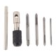 thumbnail image 1 of 5pzs / juego Maquina de tipo T Escariador macho a roscar rosca de tornillo de mano M3//M5/ Juego de macho a roscar con brocas taladros giratorios y llave, 1 of 1