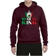 thumbnail image 2 of Wild Bobby Mexican King Latin Pride Unisex Graphic Hoodie Sweatshirt, Maroon, X-Large, 2 of 5