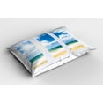 thumbnail image 2 of Ambesonne Beach Pillow Sham 2 Pack, Ocean View Vivid Sun, 26"x20", Blue Teal Sand Brown, 2 of 3
